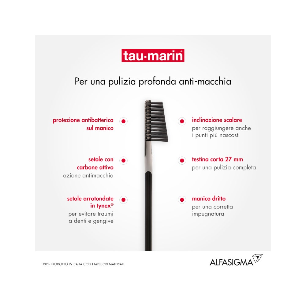 Taumarin Cepillo de dientes Professional Black con antibacteriano