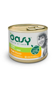 Oasy Grain Free Comida húmeda para perros adultos con cerdo, tamaño pequeño/mini, 200 g