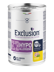 Exclusion Monoprotein Veterinary Diet Fórmula Hipoalergénica Húmeda Codorniz/Guisantes Para Perros Adultos Lata 400 g