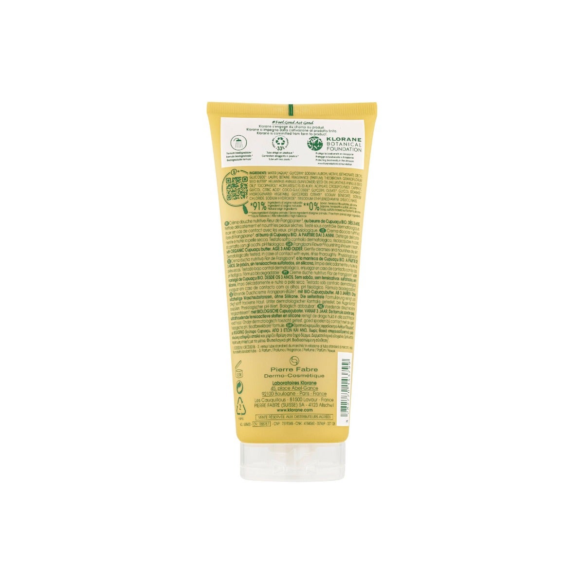 Klorane Crema de ducha Flor de frangipani 200 ml