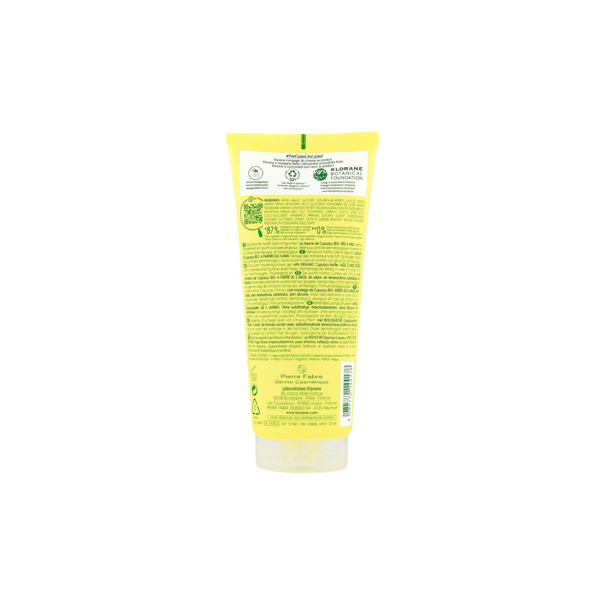 Klorane Gel Doccia Zest D'Agrumi 200ml