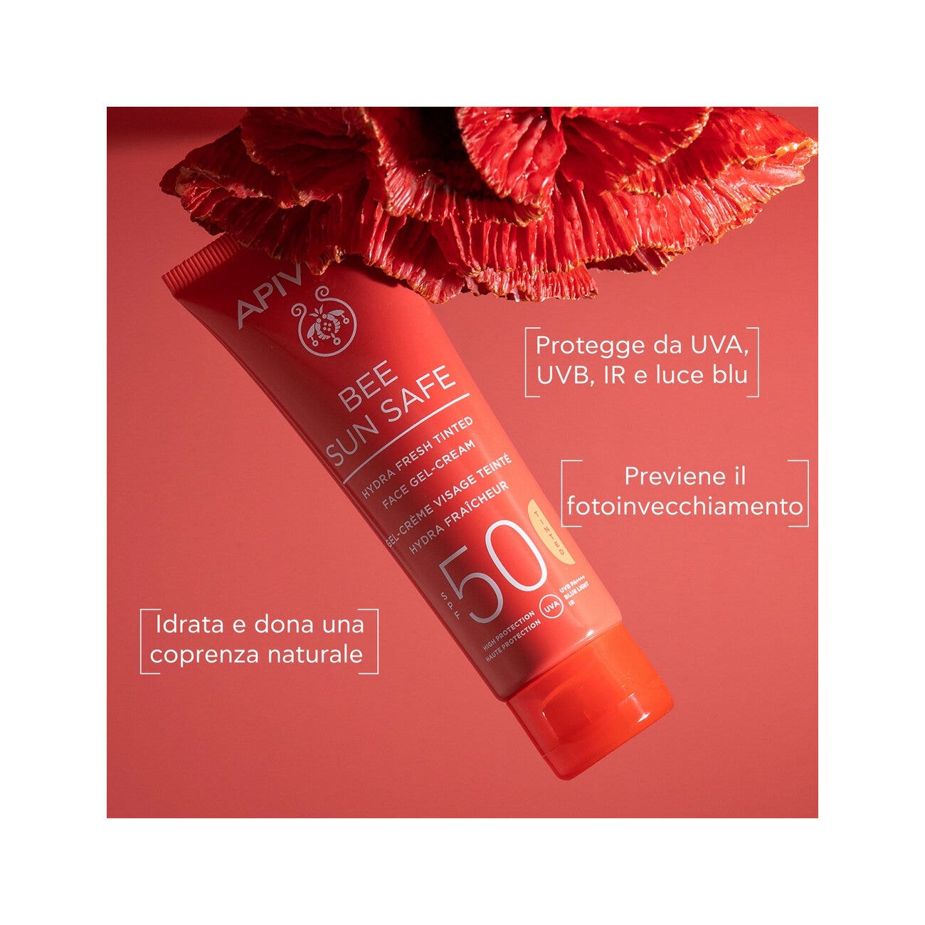 Apivita Bee Sun Safe Hydra Fresh Crema Gel Facial con Color SPF50 50 ml