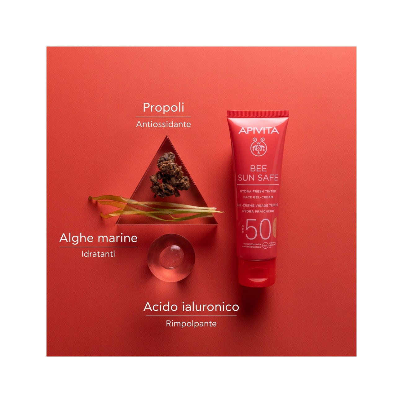 Apivita Bee Sun Safe Hydra Fresh Crema Gel Facial con Color SPF50 50 ml