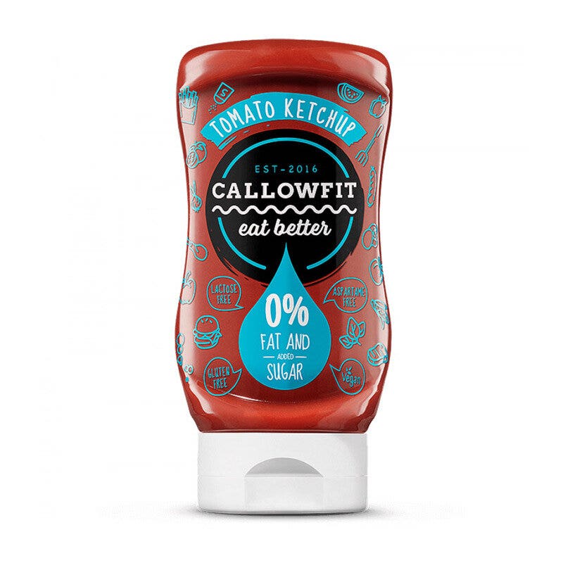 Callowfit Salsa sin azúcares, ketchup de tomate, 300 ml