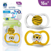 J Bimbi Smile Pack Succhietto Ultraventilato 16 Mesi+ Tigre Texture