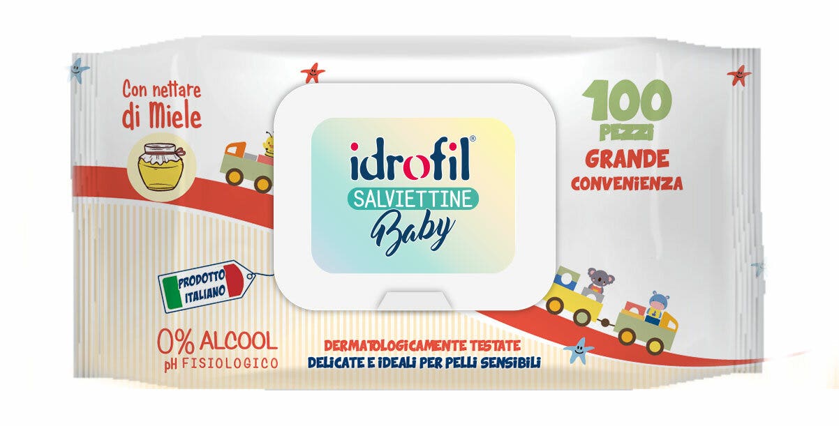 Idrofil Salviette Baby Nettare di Miele 100 Pezzi