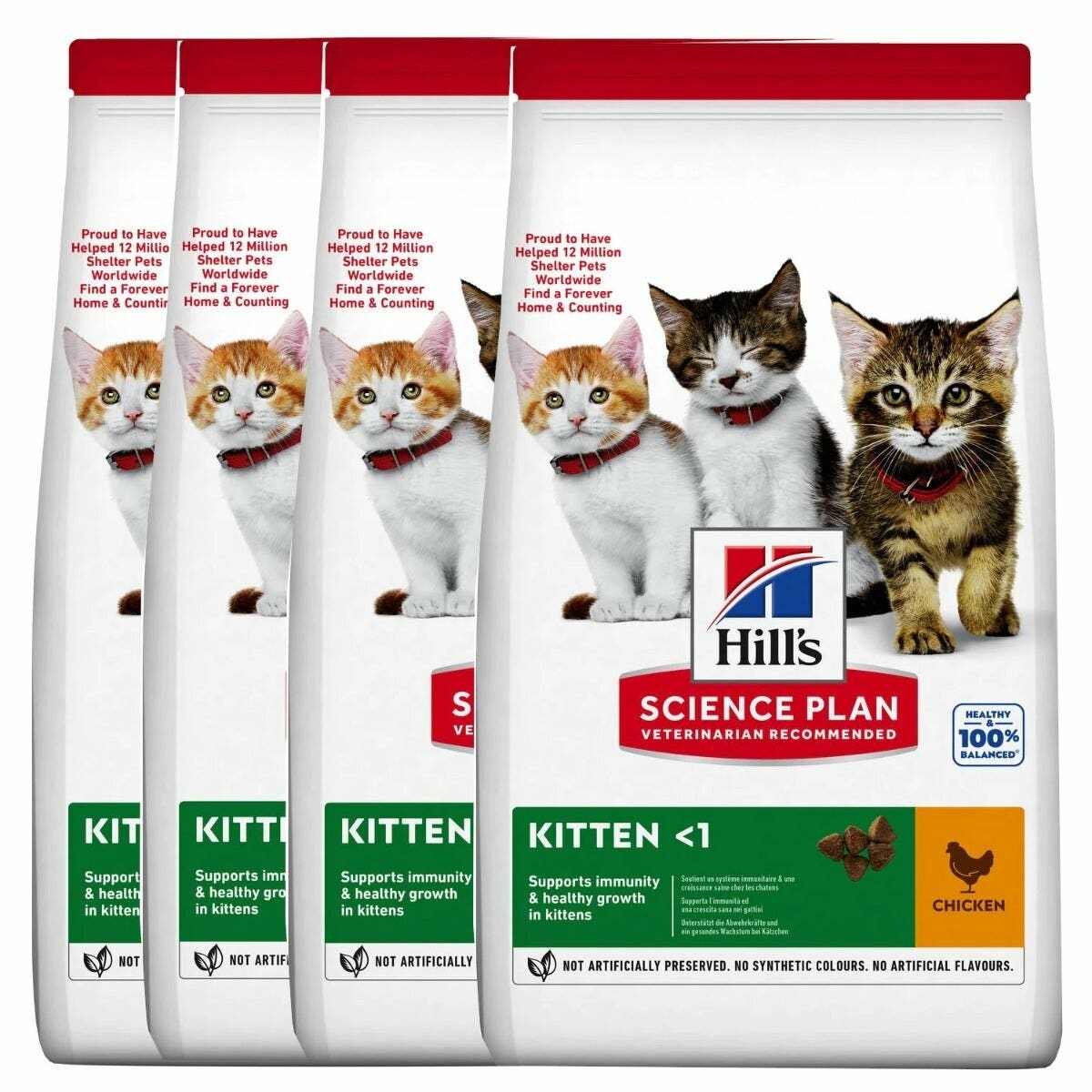 Hill's Science Plan Kitten <1 Cibo Secco Con Pollo Per Gattini 4 Sacchi Da 3kg Ciascuno
