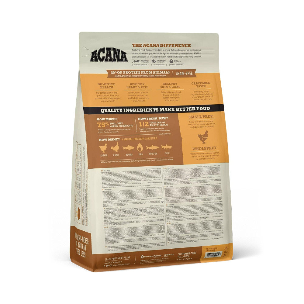 Acana Gatto Wild Prairie All Life Stages Crocchette Pollame e Pesce Sacco 1,8kg