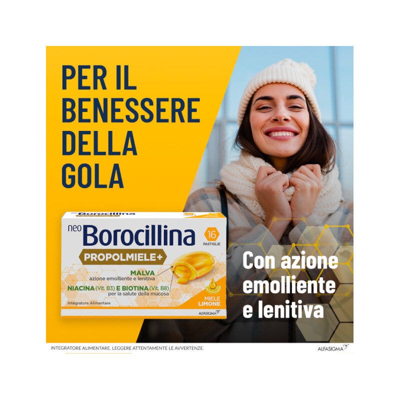 Neoborocillina Propolmiele + Miel/Limón 16 pastillas