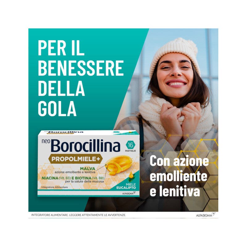 Neoborocillina Propolmiele + Miel/Eucalipto 16 pastillas