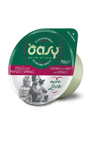 Oasy More Love Gato Pollo con ternera y espinacas 70 g