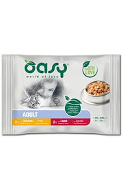 Oasy Bocaditos en salsa para gatos adultos, multipack Meat Selection, 4 x 85 g