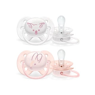 Philips Avent Chupete Ultra Soft para niñas de 0 a 6 meses, 2 unidades