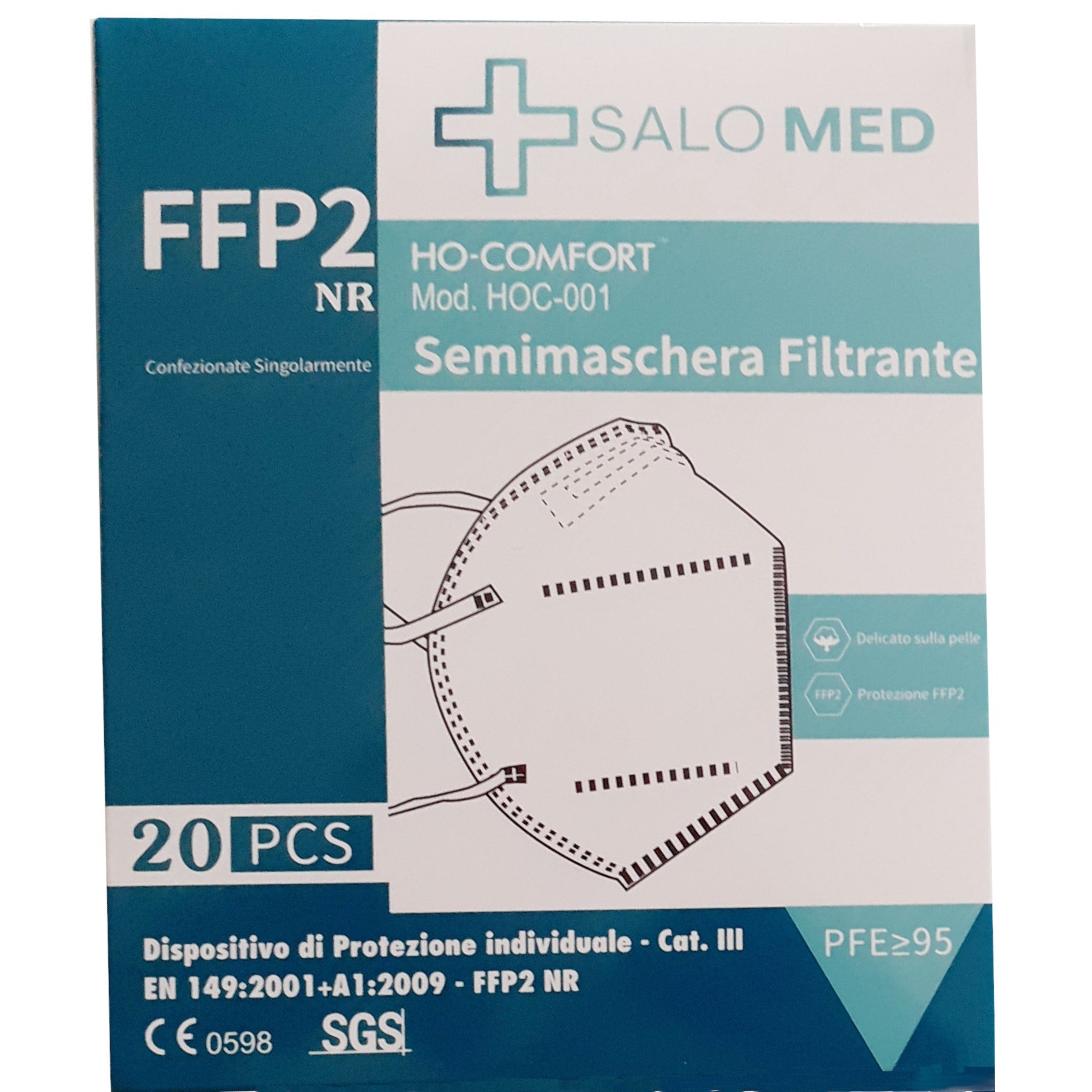 Salo Med Mascarilla FFP2 Negra 20 Unidades