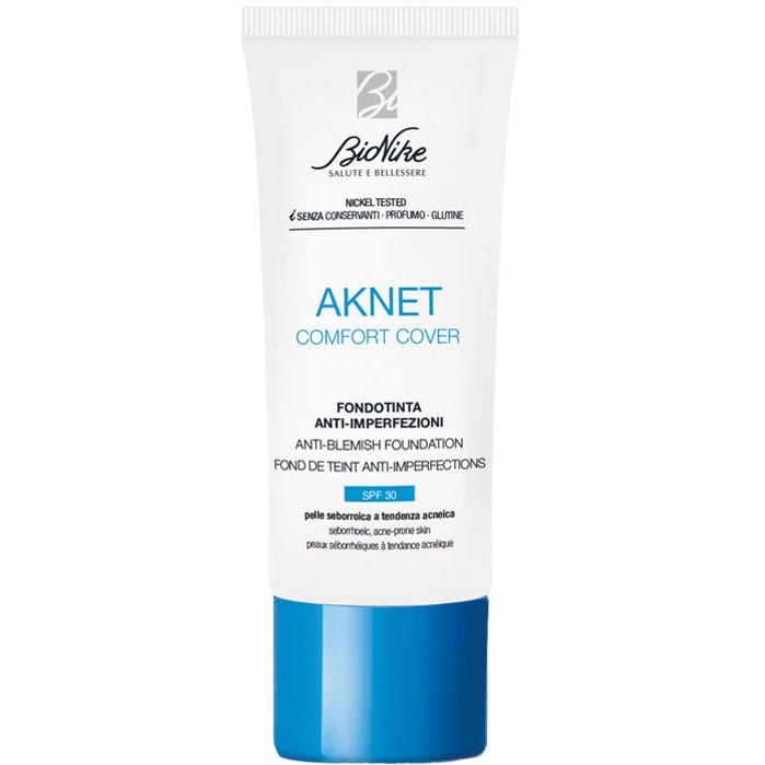 Bionike Aknet Comfort Cover Base de maquillaje antiimperfecciones 101 Ivoire 30 ml