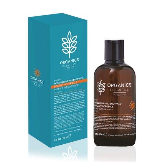Organics Cosmetics Limpiador Post-Sol Coco y Girasol para Cuerpo y Cabello 250 ml