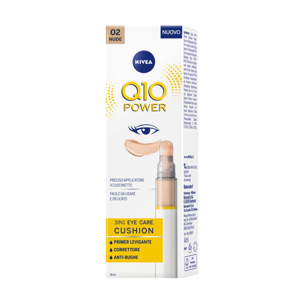 Nivea Q10 Power 3in1 Eye Care Cushion Crema Contorno Occhi Colorata E Idratante 4ml - 02 Nude