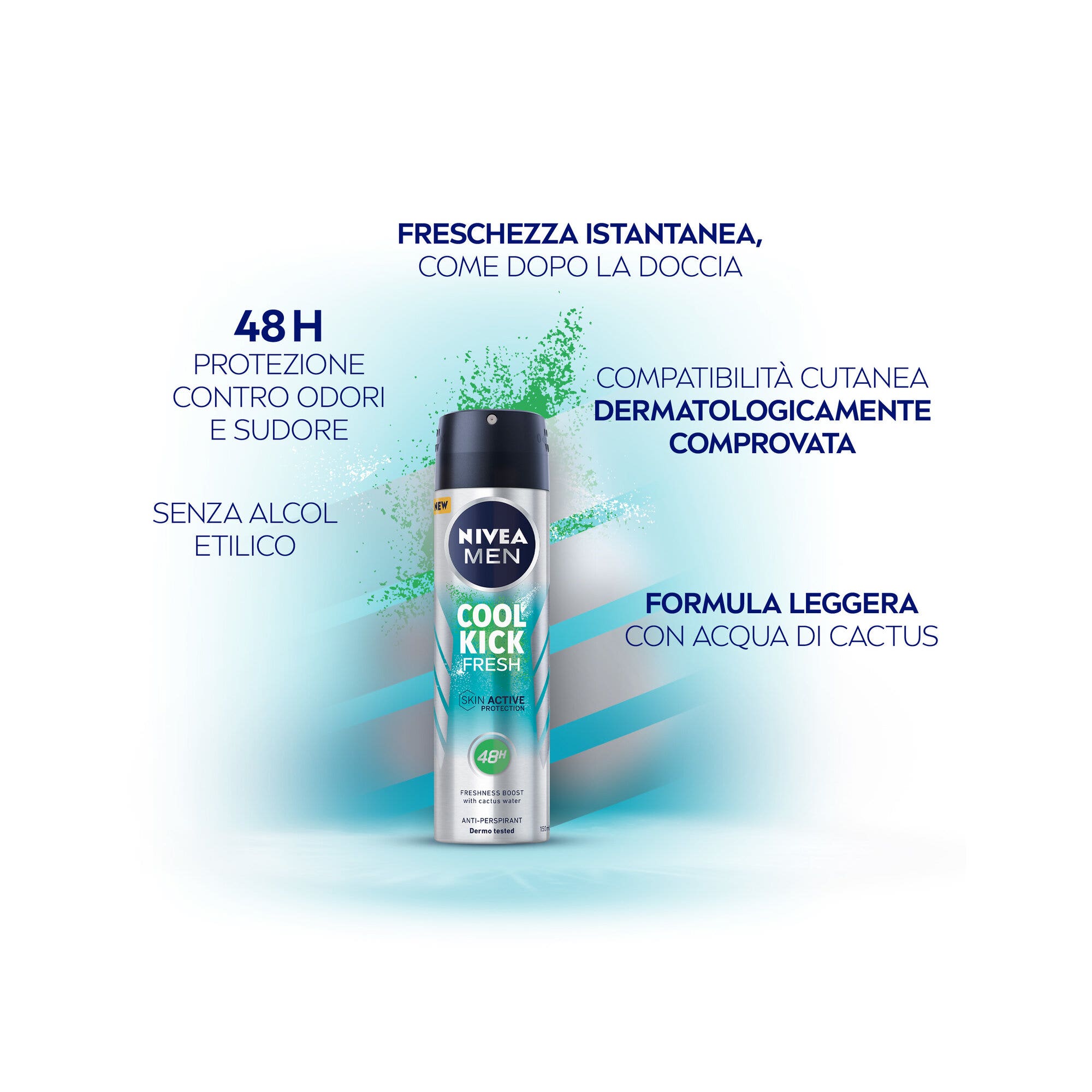 Nivea Men Cool Kick Fresh Deodorante Spray Antitraspirante Per 48h Di Freschezza 150ml