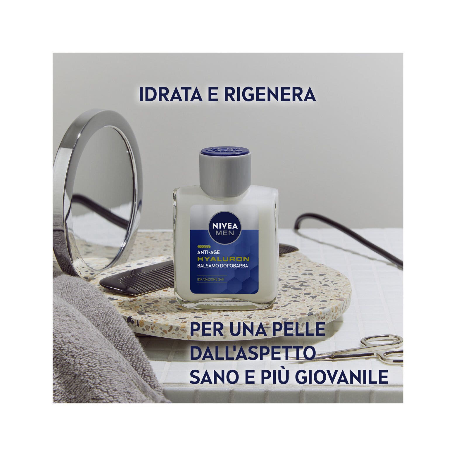 Nivea Men Anti-age Hyaluron Bálsamo para después del afeitado para hombre, hidratante para pieles maduras, 100 ml