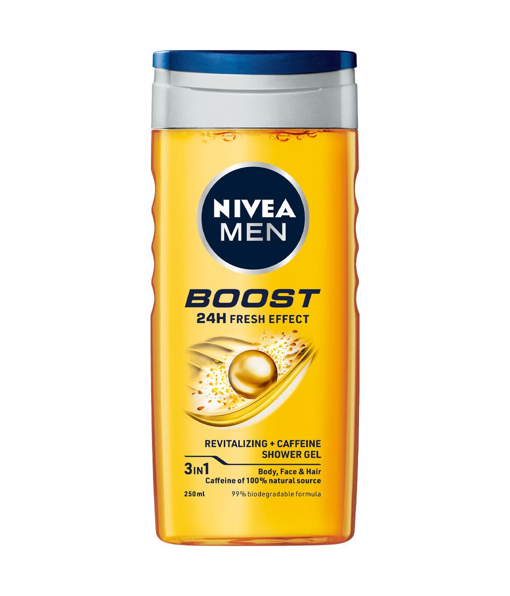 Nivea Men Doccia Shampoo Boost Docciaschiuma Uomo Energizzante Per Viso Corpo E Capelli 250ml