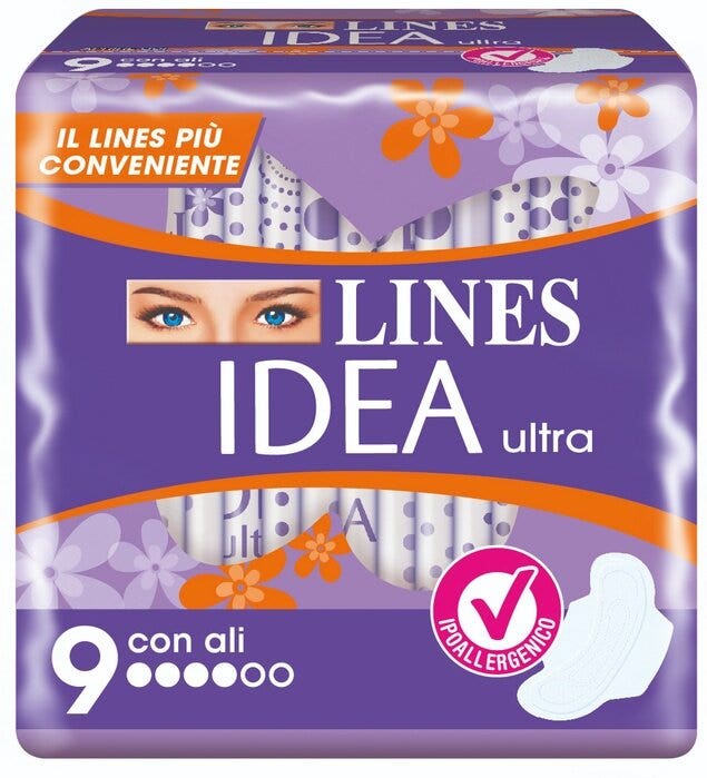 Lines Idea Ultra Día con Alas 9 Absorbentes
