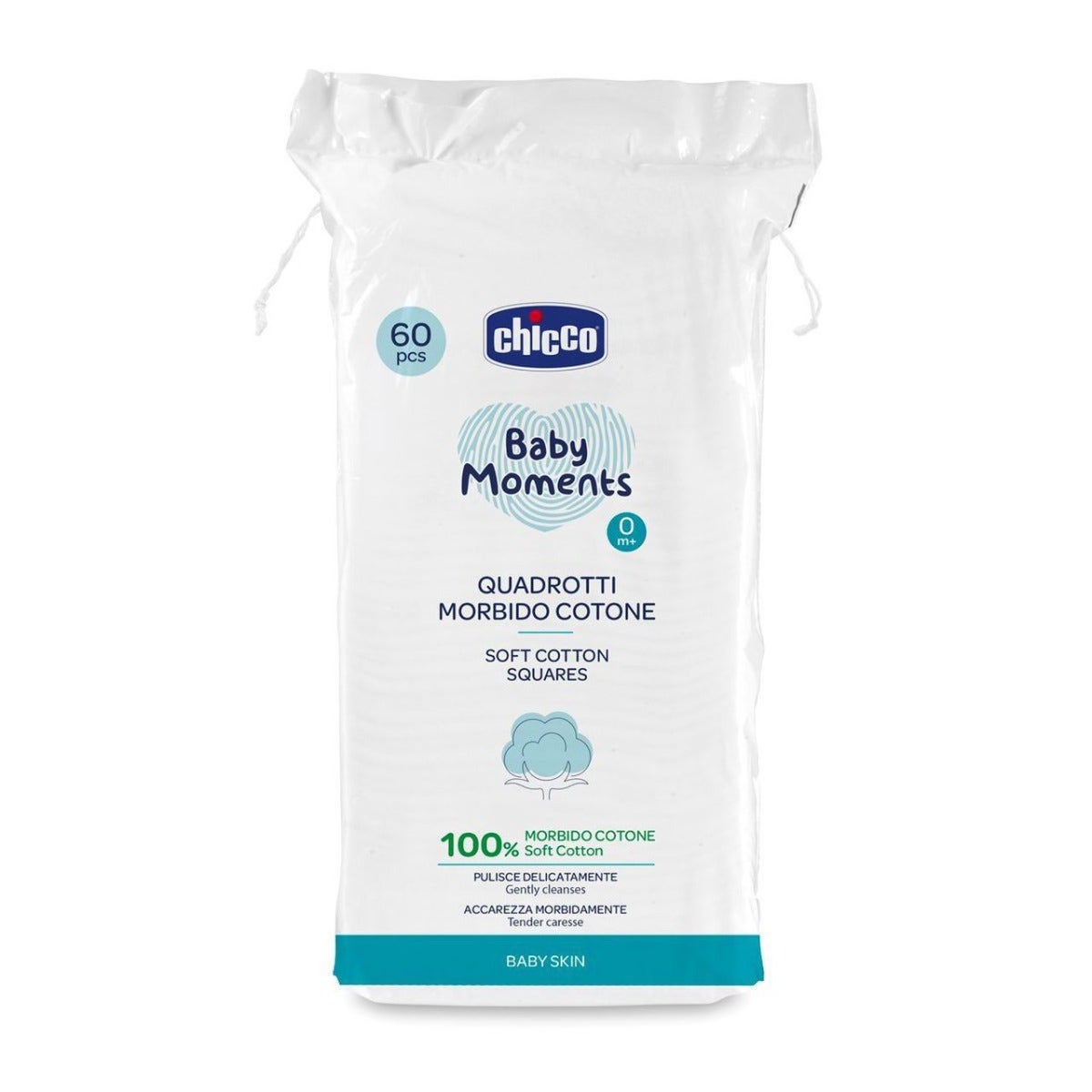 Chicco Baby Moments Cuadritos Algodón Suave 60 Piezas-2
