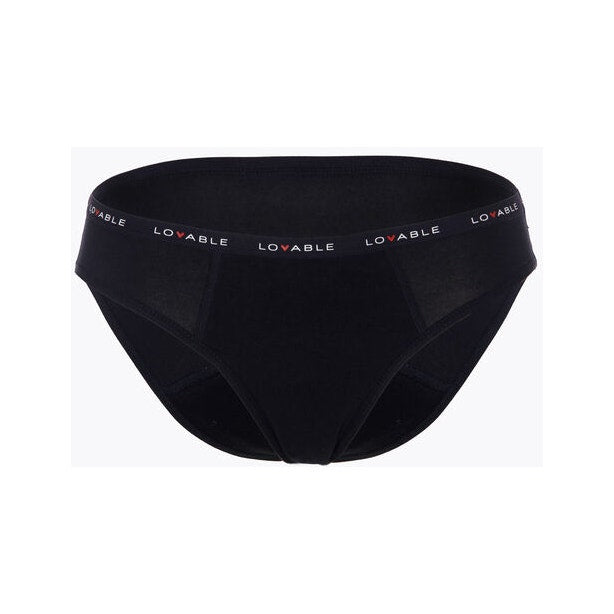 Lovable Period Panties Slip Ciclo In Cotone Lavabile Flusso Medio Taglia Piccola Colore Nero