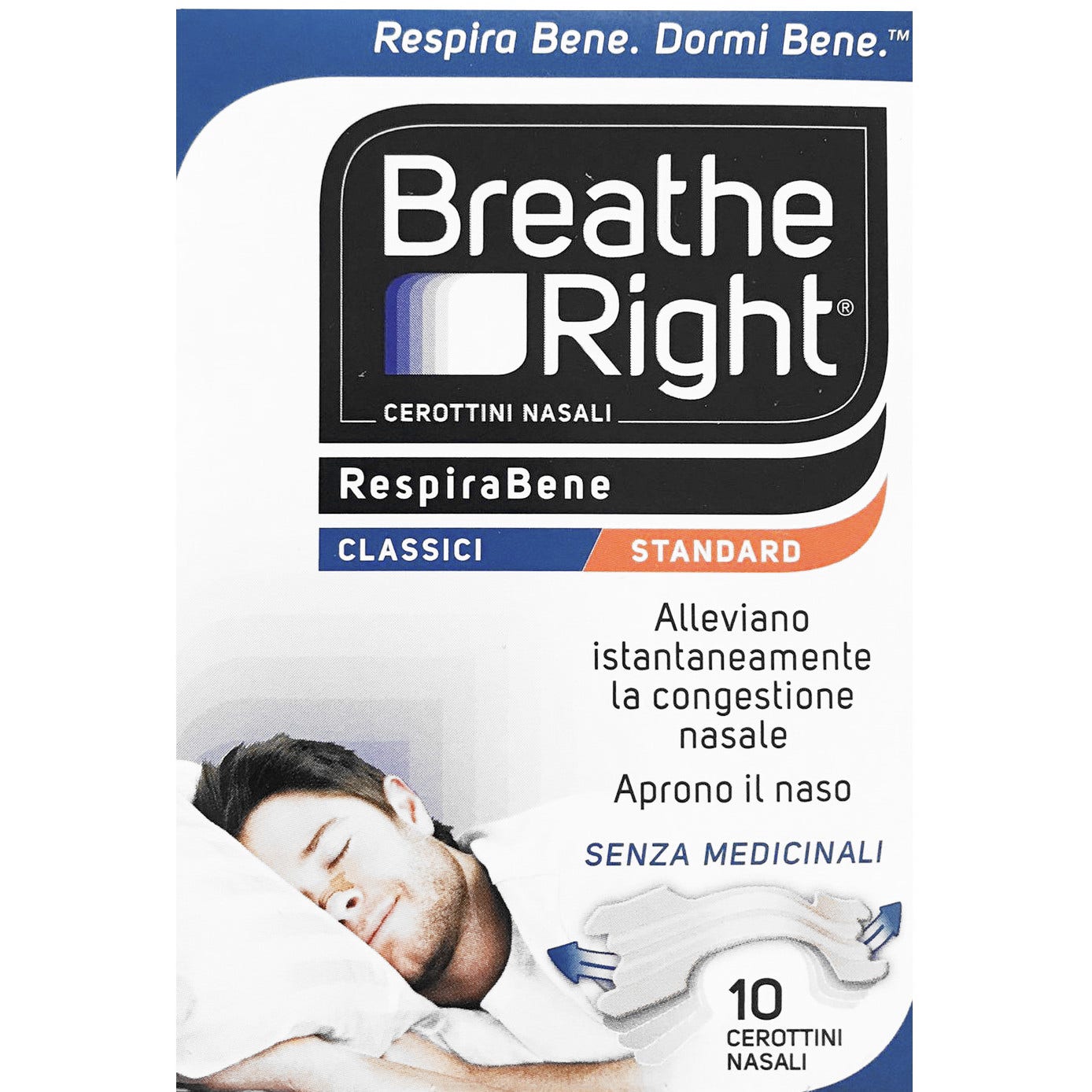 Breath Right Parches nasales clásicos 10 unidades