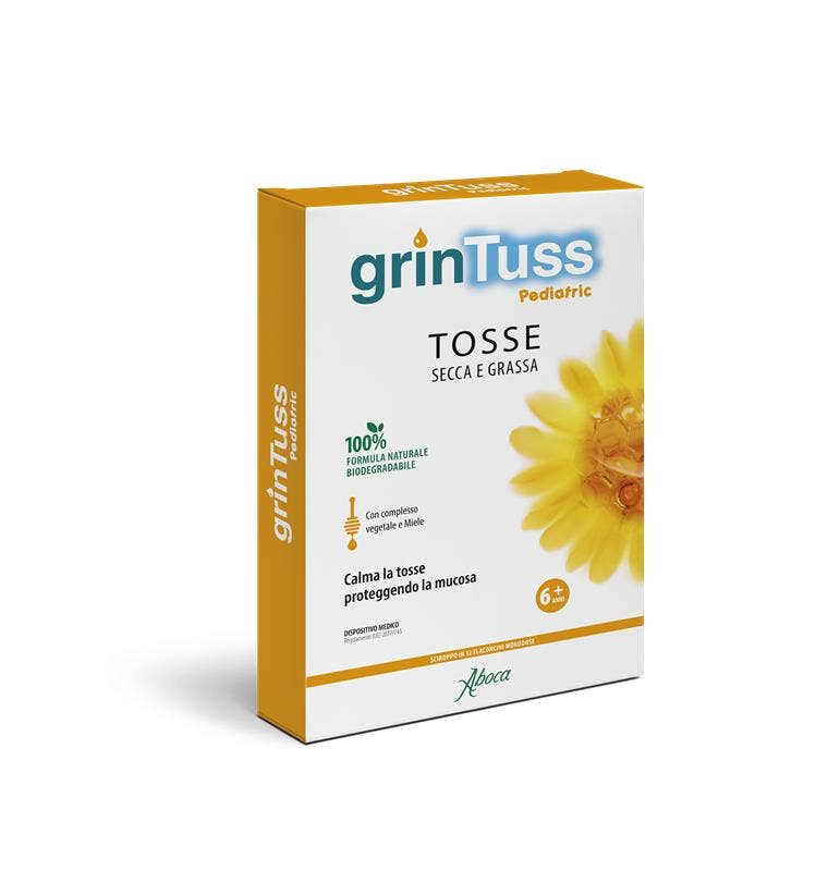 Aboca Grintuss Pediatric Jarabe Infantil Tos Seca/Grasa 12 Viales De 13,6-3