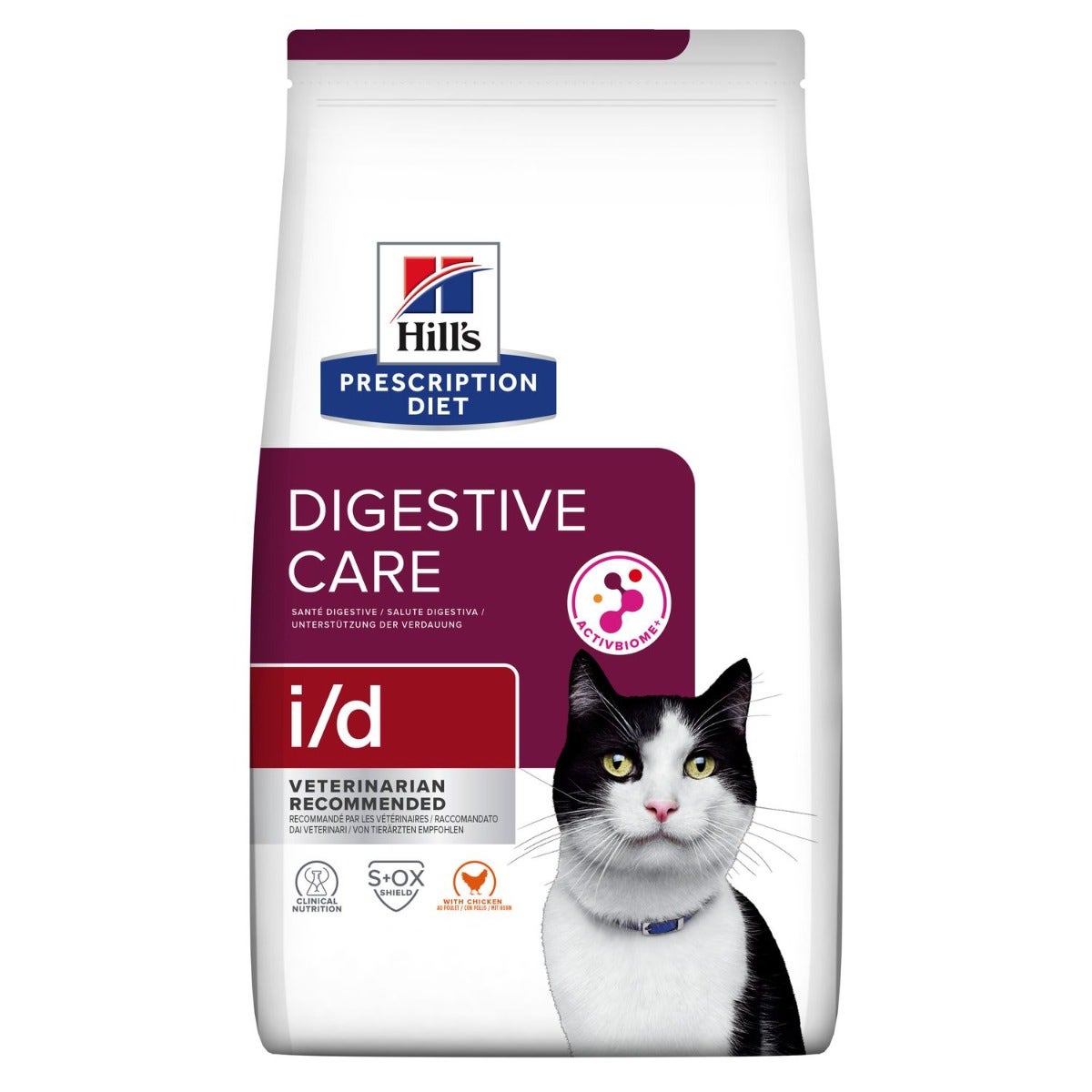 Hill's Prescription Diet I/D Digestive Care Pienso para gatos con pollo, bolsa de 1,5 kg