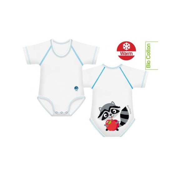 J Bimbi Body Neonato 0-36 Mesi Caldo Cotone Biologico Fantasia Procione