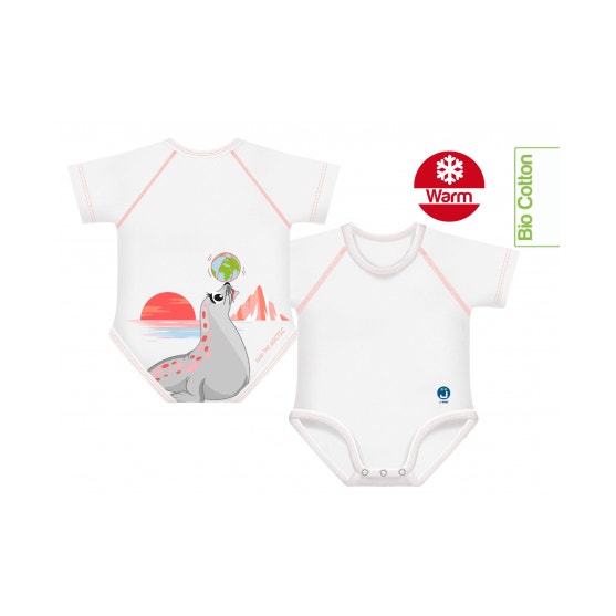 J Bimbi Body Neonato 0-36 Mesi Caldo Cotone Biologico Fantasia Foca
