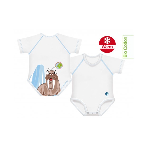 J Bimbi Body Neonato 0-36 Mesi Caldo Cotone Biologico Fantasia Tricheco