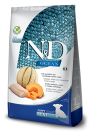 Farmina N&D Ocean Bacalao y Calabaza para Perros Cachorros Tamaño Mini, Saco de 800 g