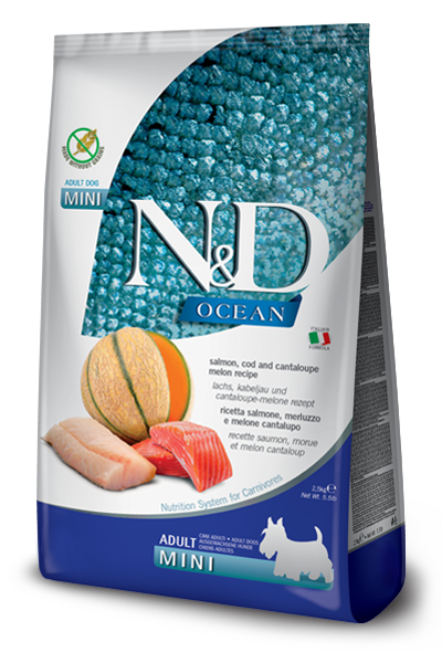 Farmina N&D Ocean Salmone E Merluzzo Cani Adulti Taglia Mini Sacco 2,5kg
