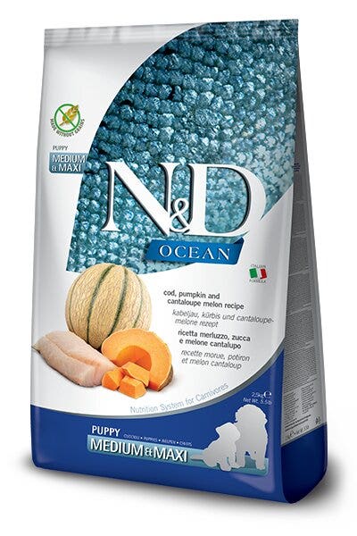 Farmina N&D Ocean Merluzzo E Zucca Cani Cuccioli Taglia Media E Grande Sacco 12kg