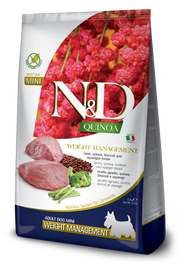 Farmina N&D Weight Management Quinoa/Agnello/Broccoli/Asparagi Per Cani Adulti Taglia Mini Sacco 2,5kg