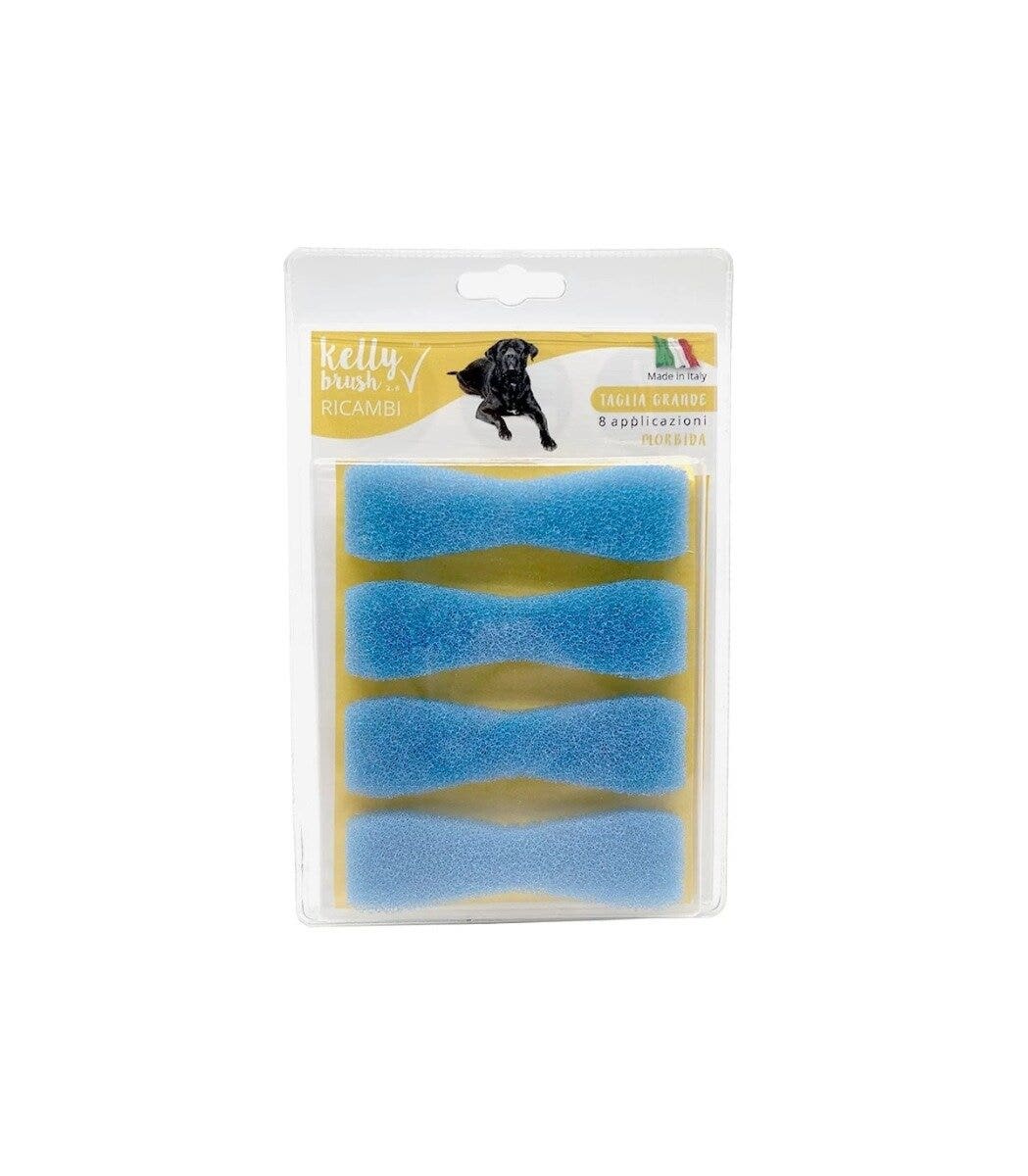 Kelly Brush Kit de recambios para cepillo de tamaño grande con esponjas blandas para perros, 8 aplicaciones