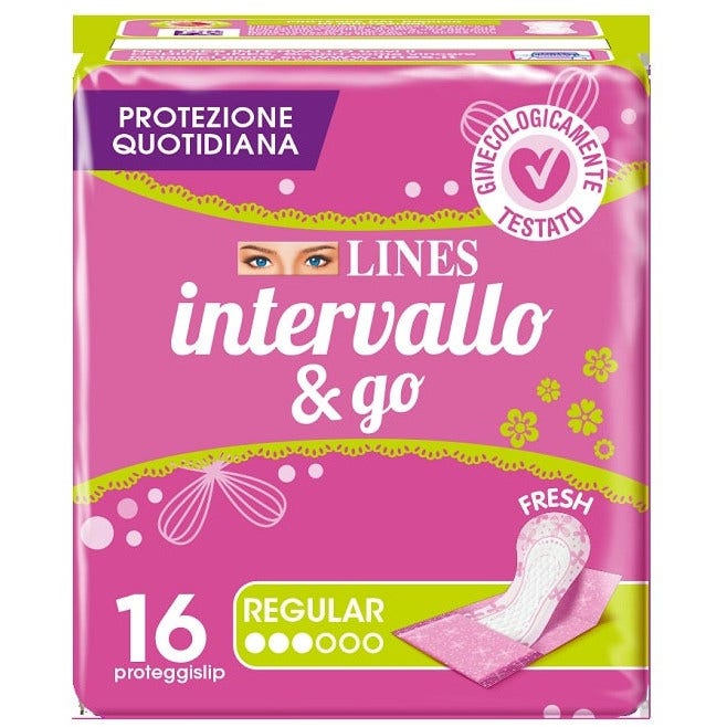 Lines Intervallo Freshgo Protector de la zona íntima, plegados, 16 unidades