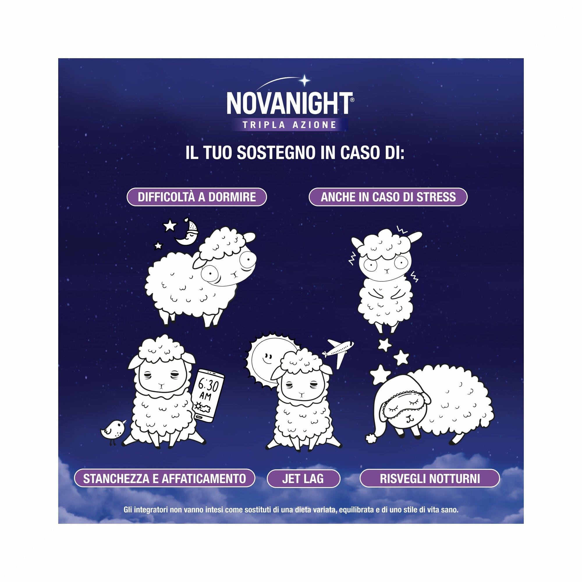 Novanight Triple Acción con melisa y melatonina para dormir sin gluten, 60 comprimidos