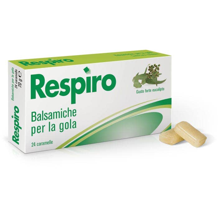 Respiro Balsámicos para la Garganta Eucalipto Fuerte 24 Caramelos