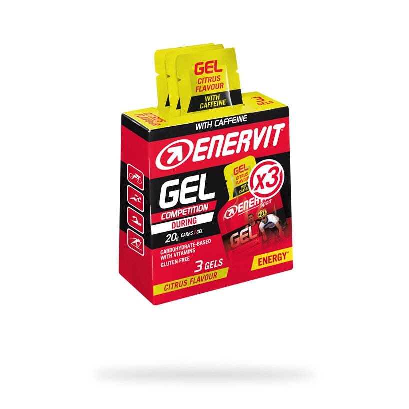 Enervit Gel de Cítricos con Cafeína, Estuche de 3 x 25 ml