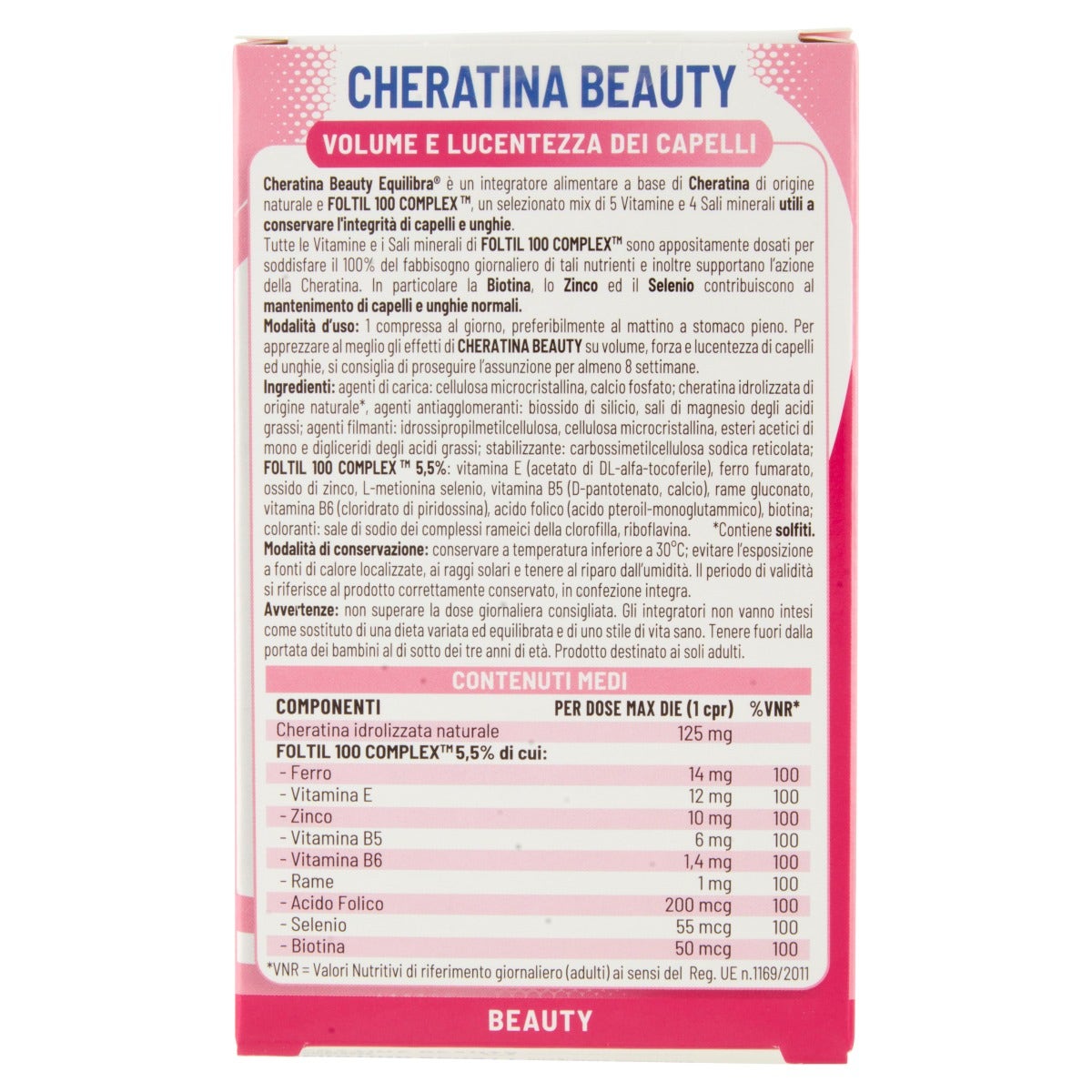 Equilibra Cheratina Beauty Volume E Lucentezza 20 Compresse
