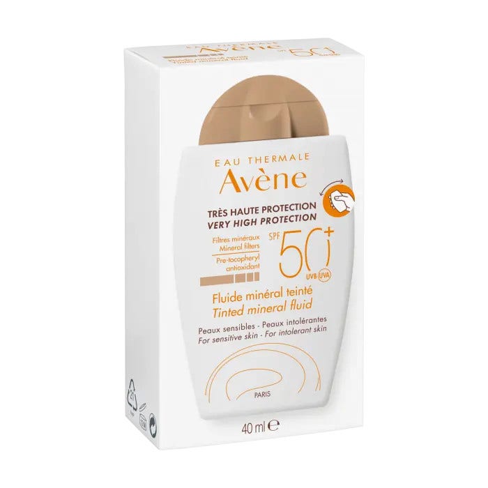 Eau Thermale Avene Fluido Solar Mineral con Color para el Rostro 40 ml SPF50+