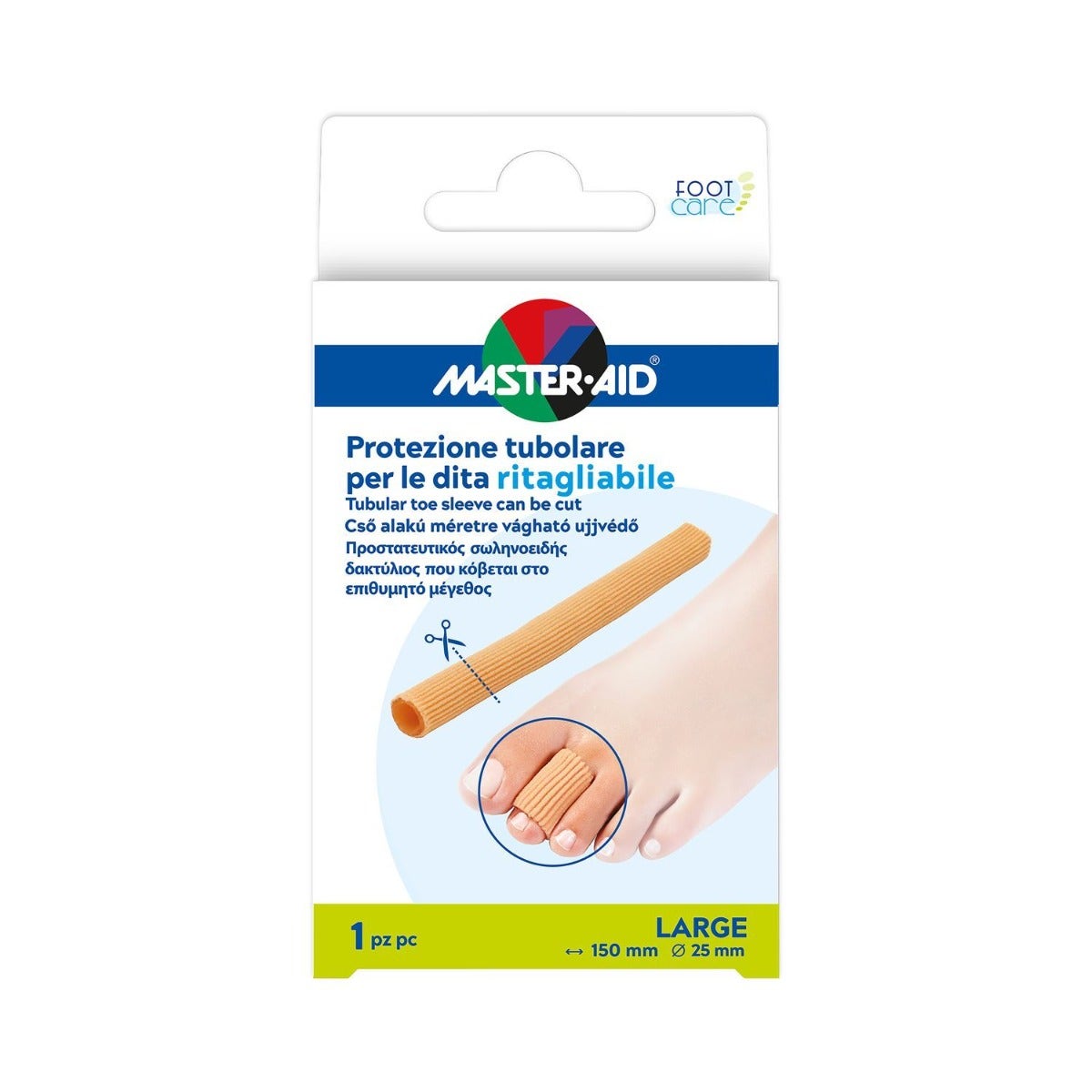 Master-Aid Protezione Tubolare Per Le Dita Ritagliabile Taglia Large 1 Pezzo