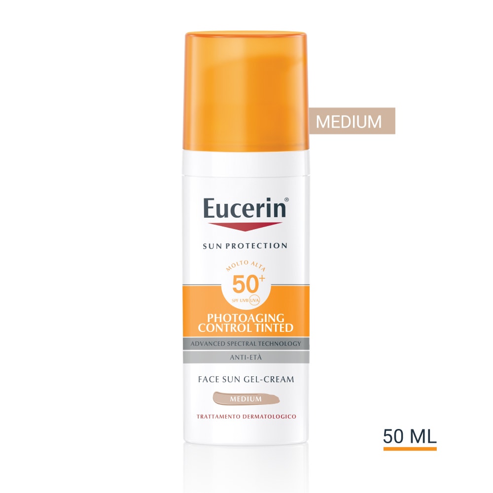 Eucerin Sun Photoaging Control Gel-Crema con Color y SPF50+ Medio