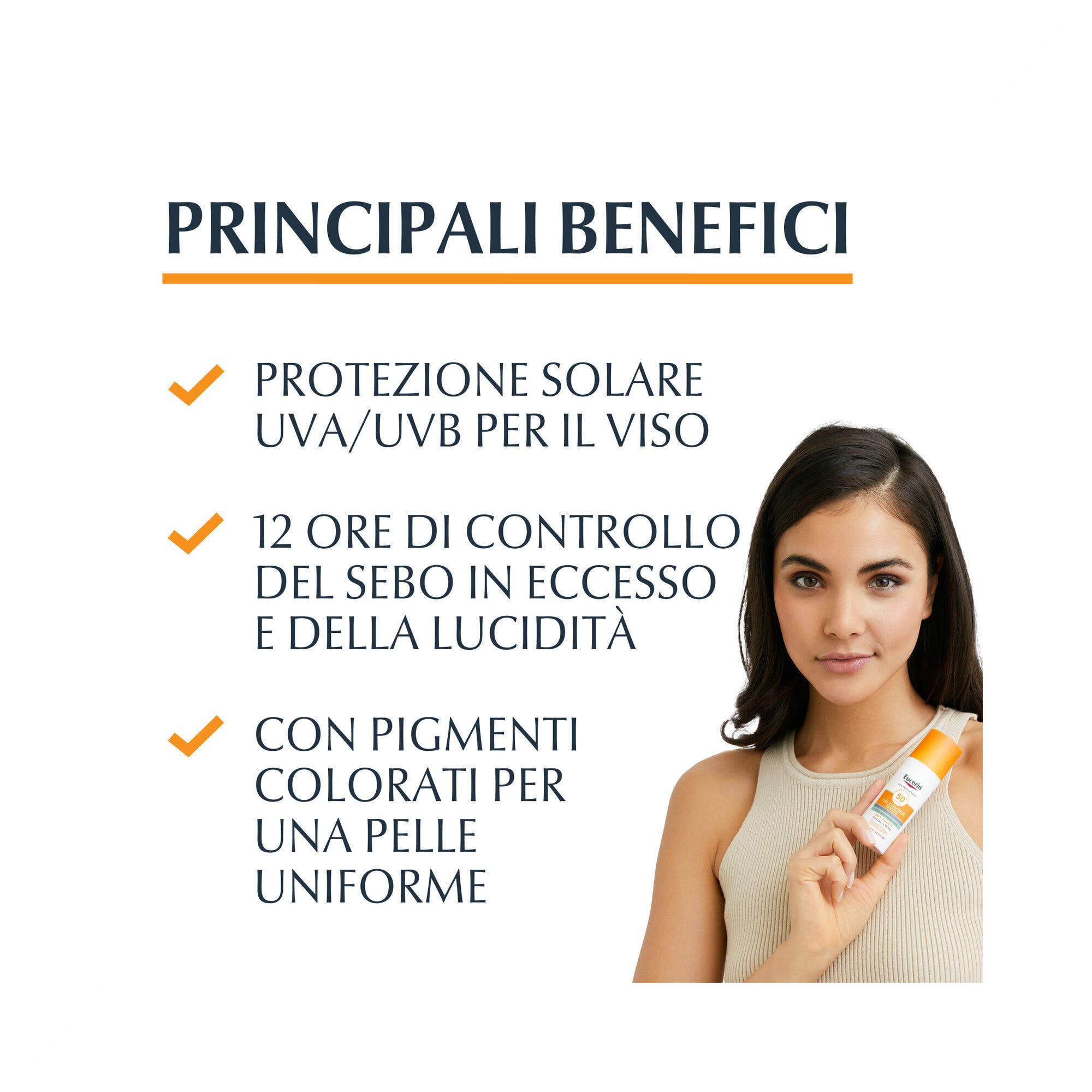 Eucerin Sun Oil Control Gel-Crema Tintado con SPF50+ Medio