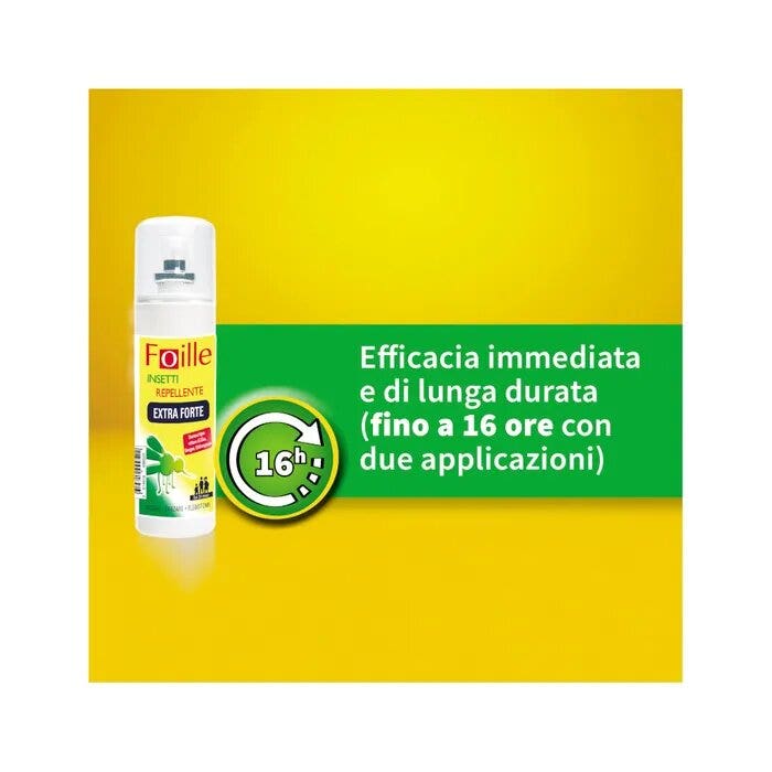 Foille Insetti Repellente Extra Forte Deet 50%, Spray anti zanzare, zecche e flebotomi 100ml
