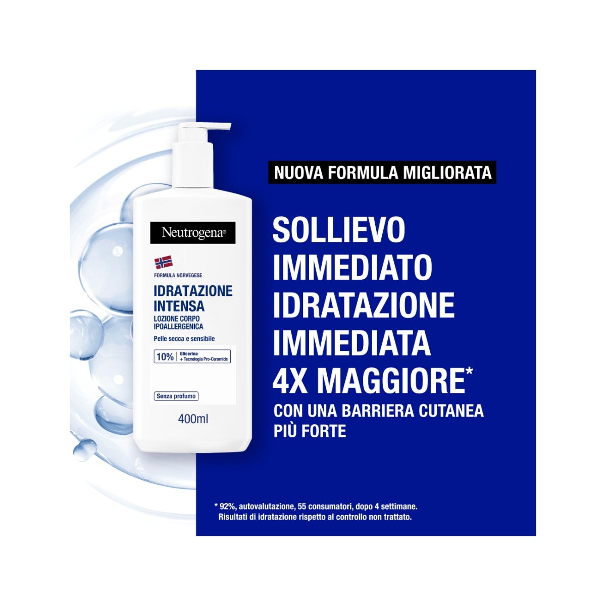 Neutrogena Crema Corpo Idratante Intensa Non profumata per Pelle Secca e Sensibile con Formula Norvegese 400ml