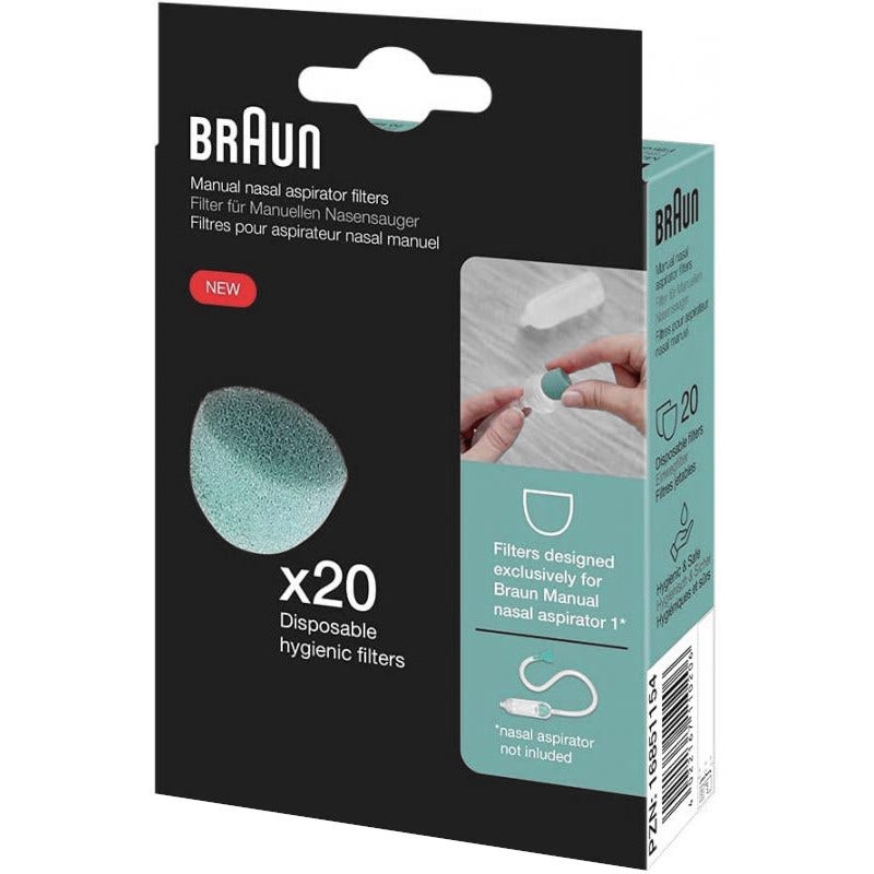 Braun Filtros para aspirador nasal manual, 20 unidades